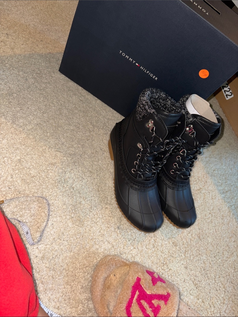 Tommy Hilfiger Black Rainah Duck Lace-Up Boots